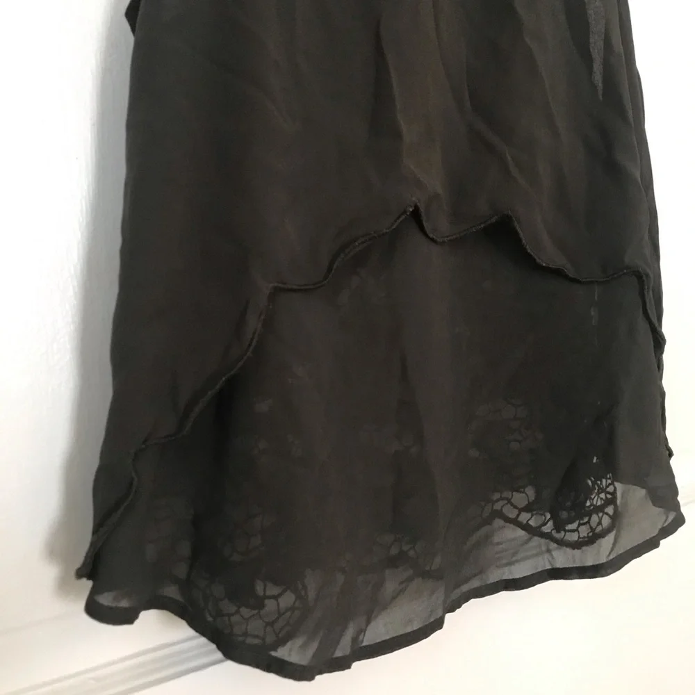 ASTR forest green crochet trim sheer overlay top - Picture 6 of 11